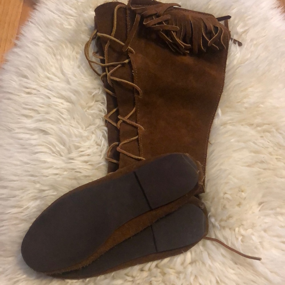 Minnetonka Front Lace Knee High Boots